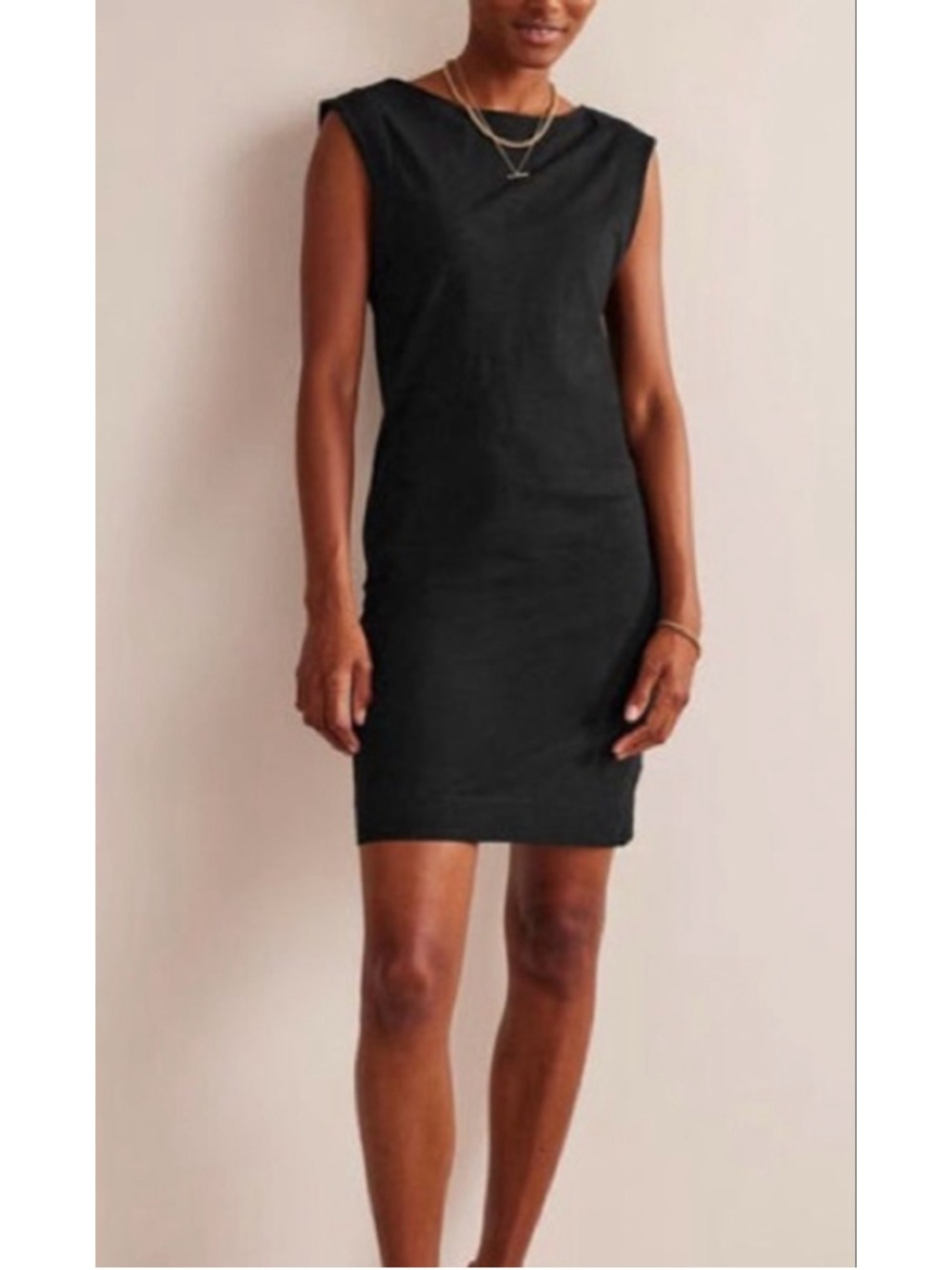 Boden Sleeveless Jersey Shift Dress Black Women’s Size 6 Minimalist